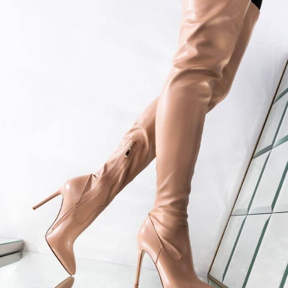 AZALEA WANG THIGH HIGH STILETTO BOOT - Picture 1 of 7
